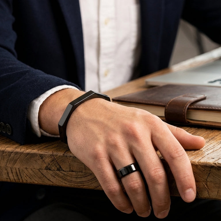 Black Titan Bracelet + FREE RING