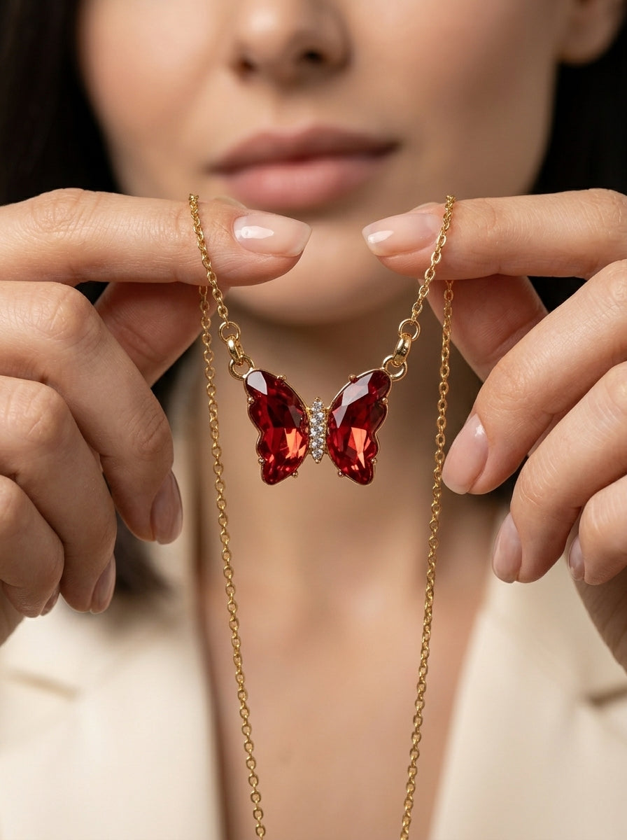 Ruby butterfly Pandent