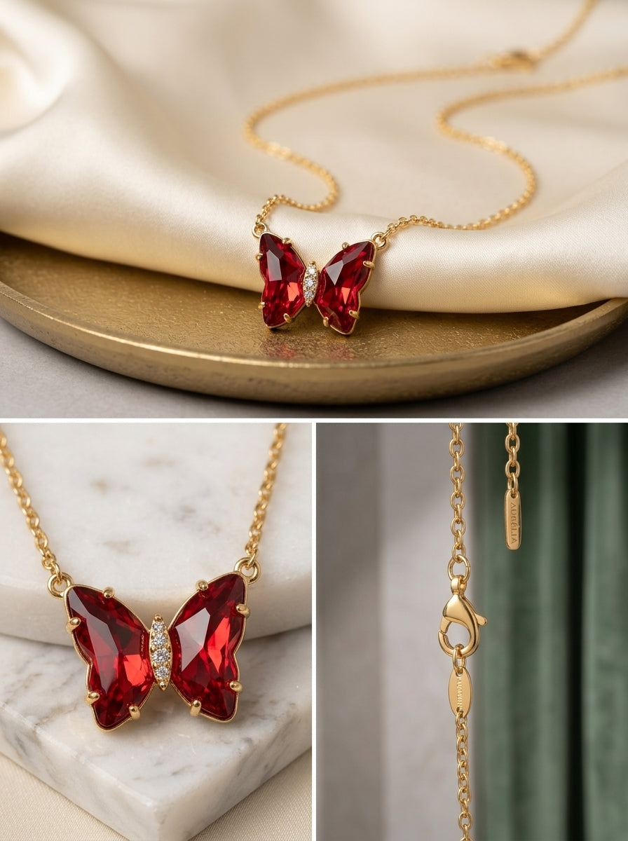 Ruby butterfly Pandent