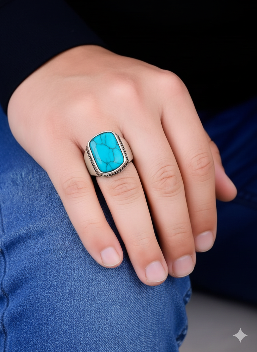 Feroza Onyx Ring
