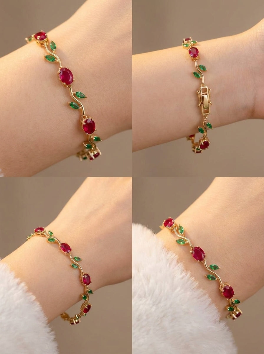 Leaves Bracelet (Red + Green)