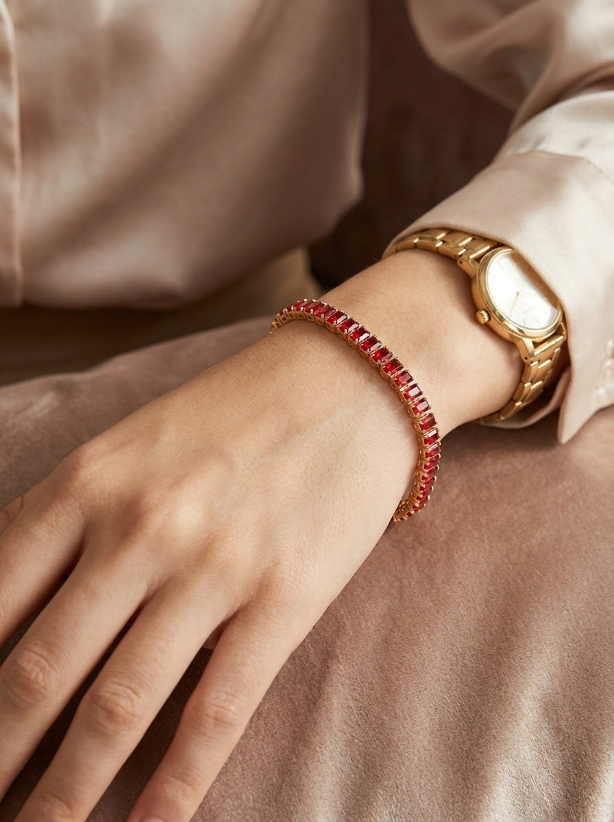 Ruby Crystal Bracelet