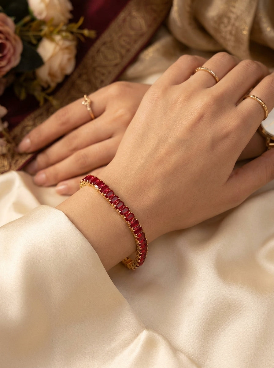 Ruby Crystal Bracelet