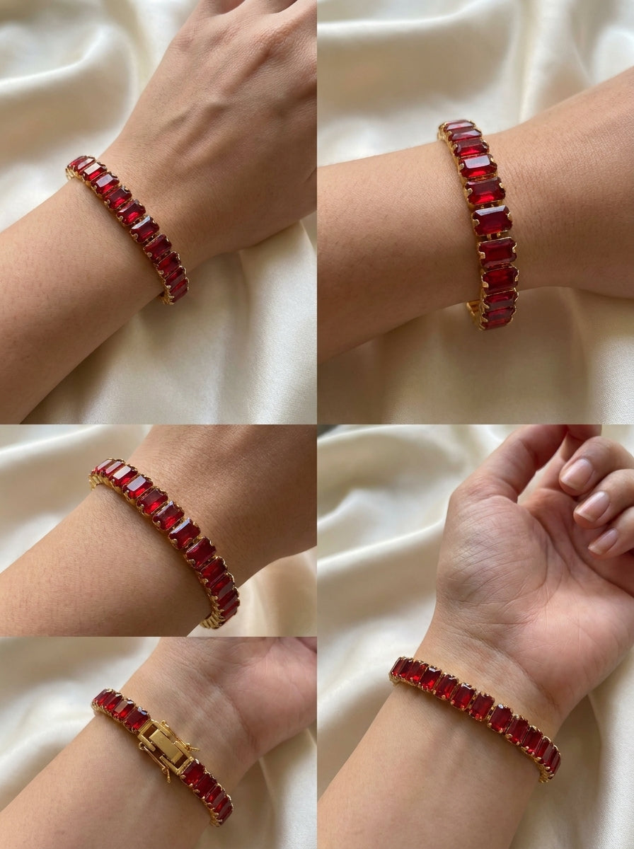 Ruby Crystal Bracelet