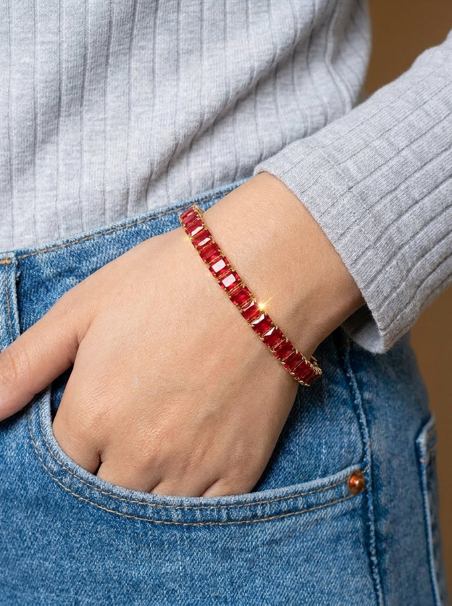Ruby Crystal Bracelet