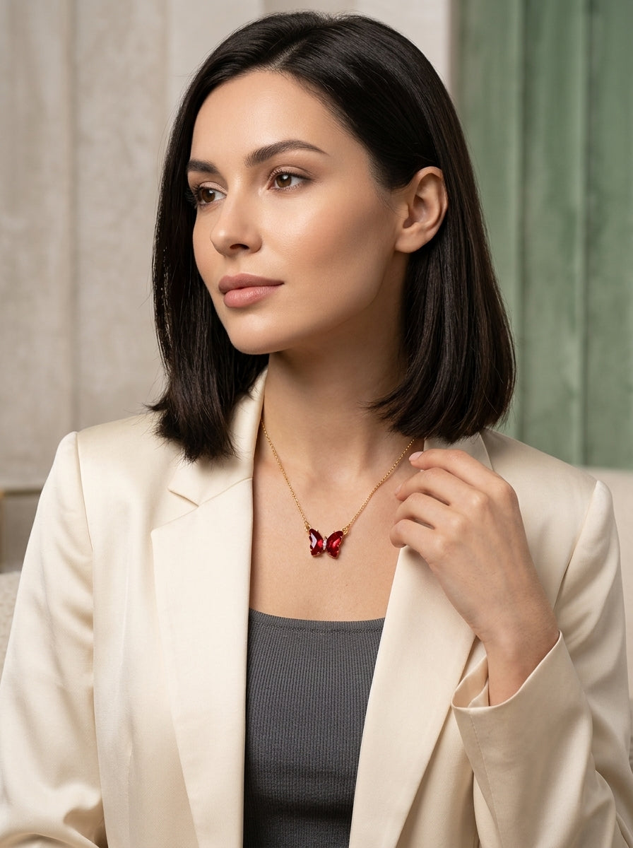 Ruby butterfly Pandent