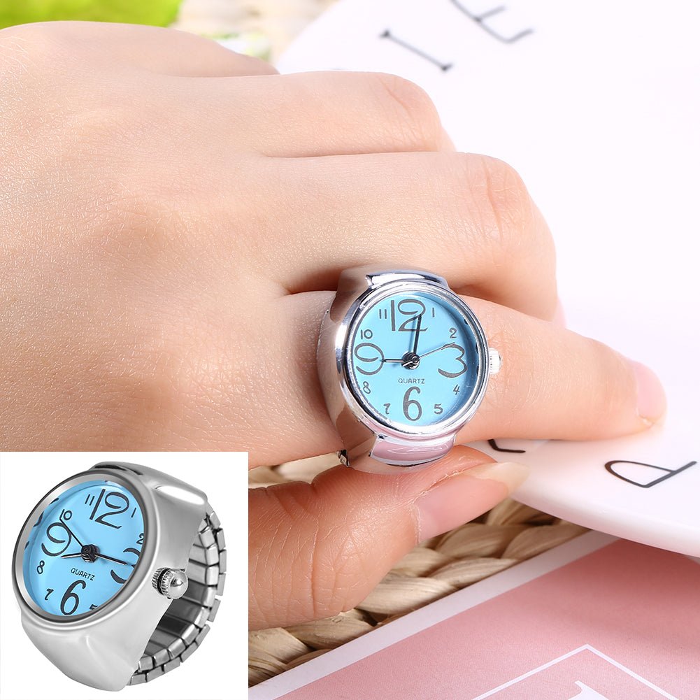 Watch Ring - Adjustable size Blue