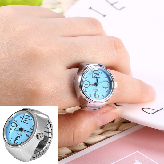 Watch Ring - Adjustable size Blue